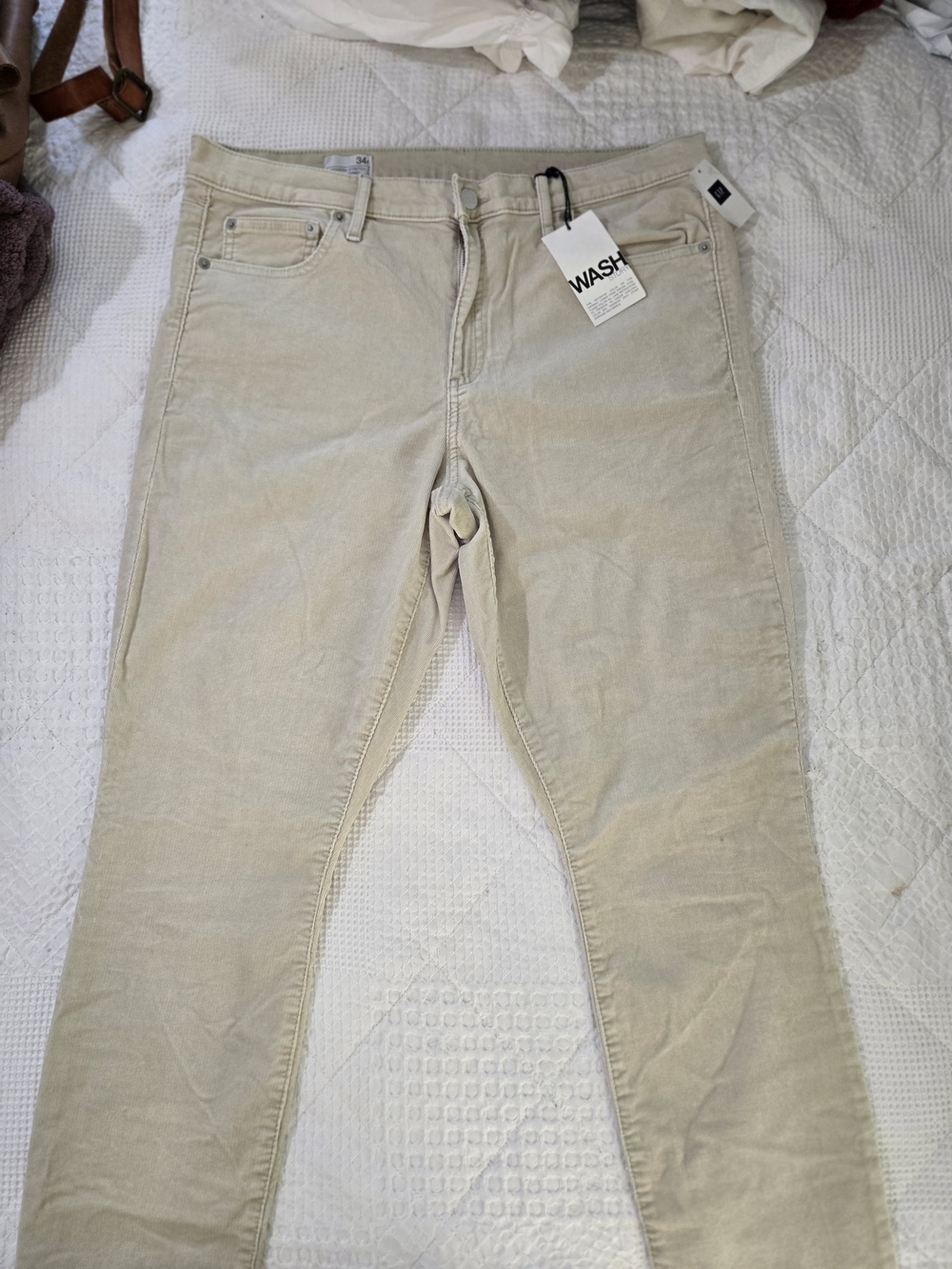 Modern Stretch Skinny Corduroy Pants in Light Beige Gap 1969